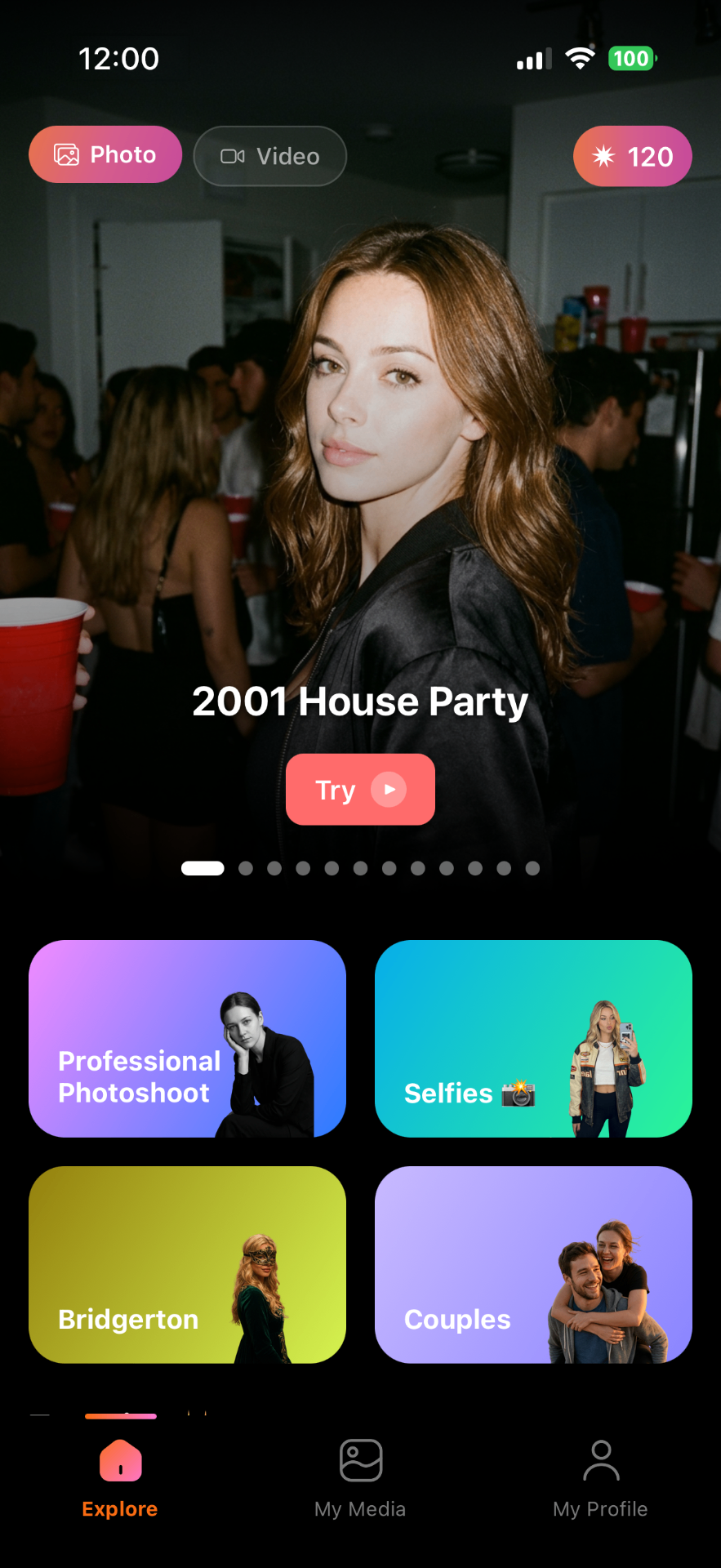 Mona AI app screenshot 2 — selfie upload
